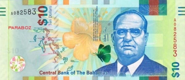 Bahamas 10 BSD ön yüz