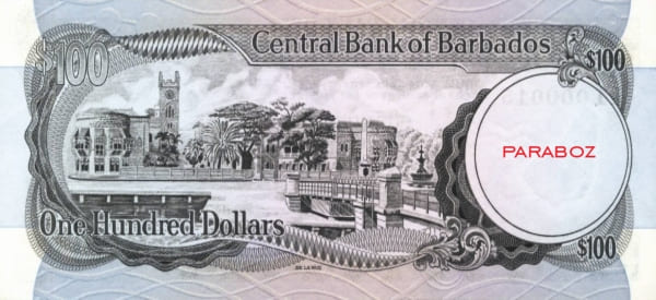 Barbados 100 BBD arka yüz