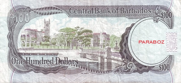 Barbados 100 BBD arka yüz