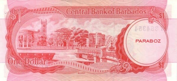 Barbados 1 BBD arka yüz