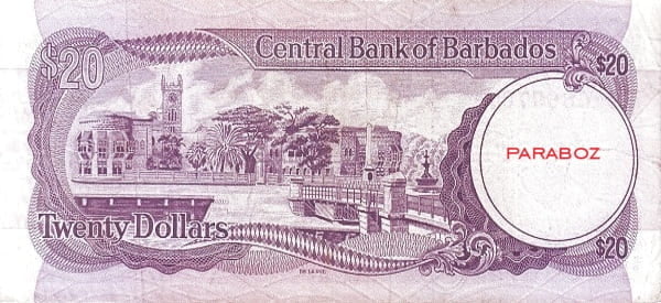 Barbados 20 BBD arka yüz