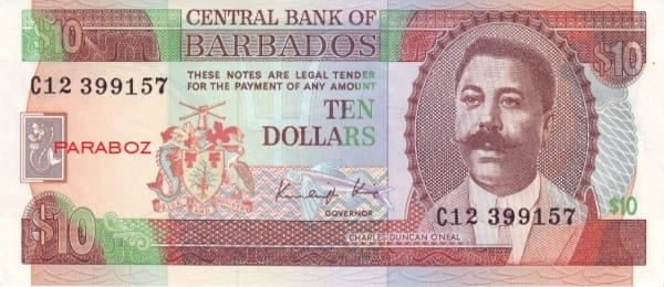 Barbados 889 BBD ön yüz