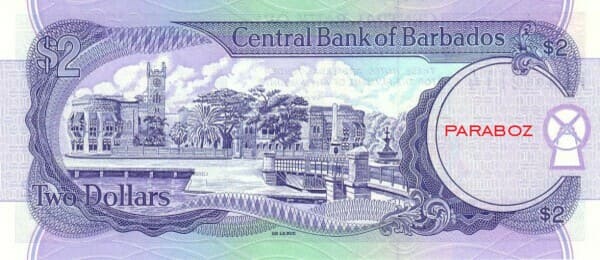 Barbados 2 BBD arka yüz