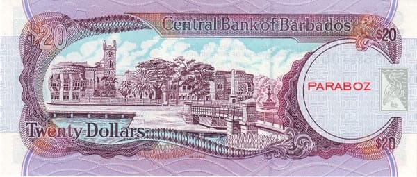 Barbados 20 BBD arka yüz