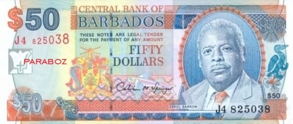 Barbados 50 BBD ön yüz
