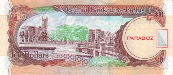 Barbados 10 BBD arka yüz