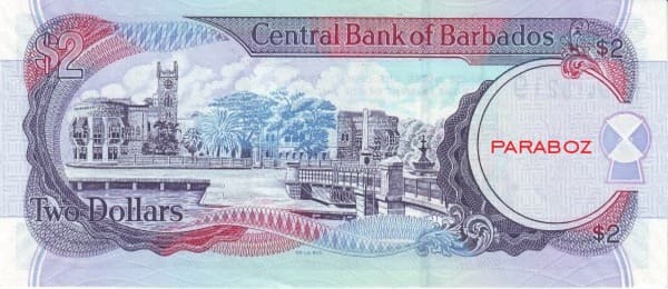 Barbados 2 BBD arka yüz