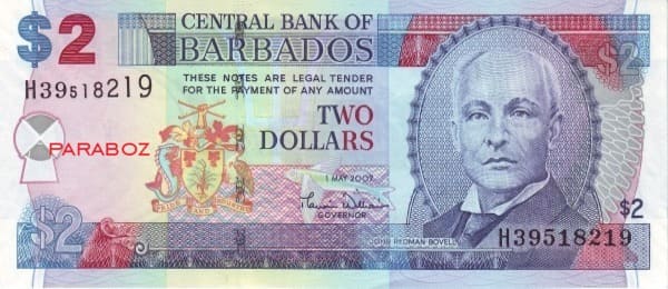 Barbados 2 BBD ön yüz