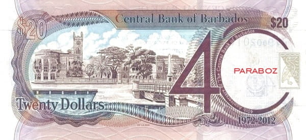 Barbados 20 BBD arka yüz