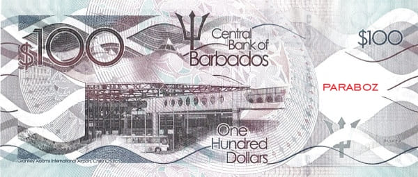 Barbados 100 BBD arka yüz