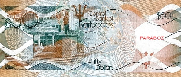 Barbados 50 BBD arka yüz