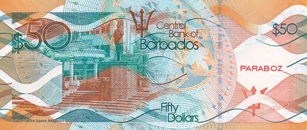 Barbados 50 BBD arka yüz