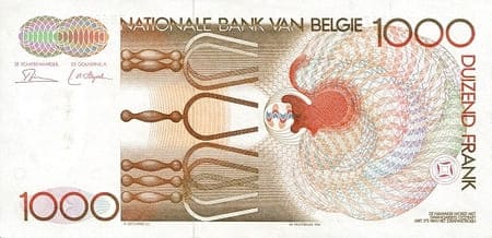 Belçika 1.000 BEF arka yüz