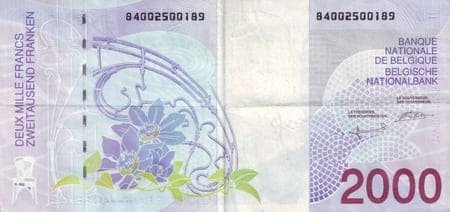 Belçika 2.000 BEF arka yüz