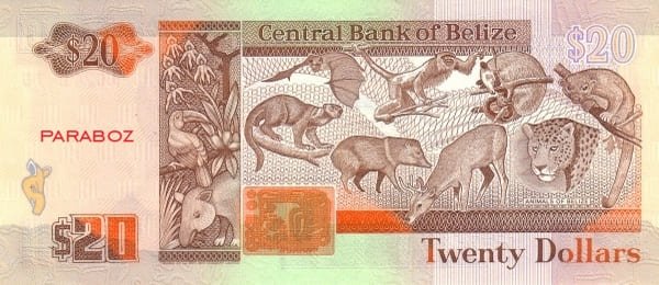 Belize 20 BZD arka yüz