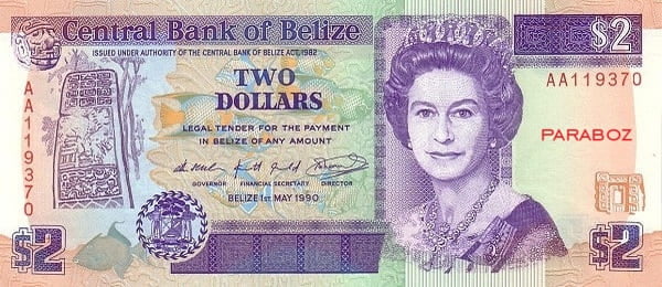 Belize 2 BZD ön yüz