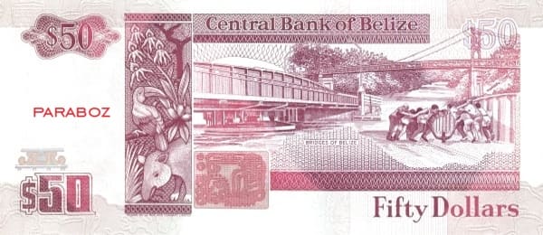 Belize 50 BZD arka yüz