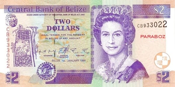 Belize 2 BZD ön yüz