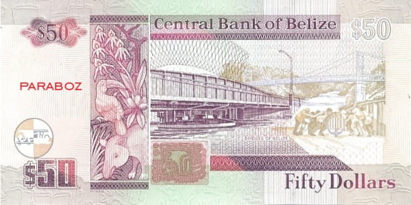 Belize 50 BZD arka yüz