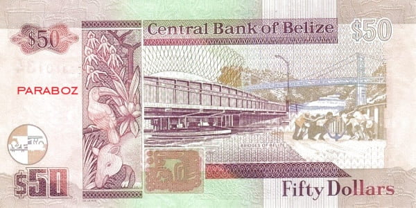 Belize 50 BZD arka yüz