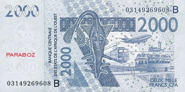 Benin 2.000 XOF ön yüz