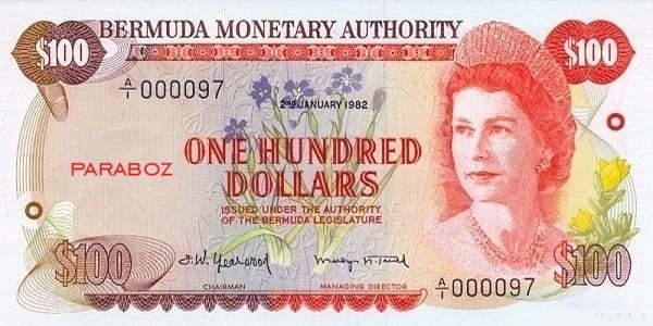 Bermuda 100 BMD ön yüz