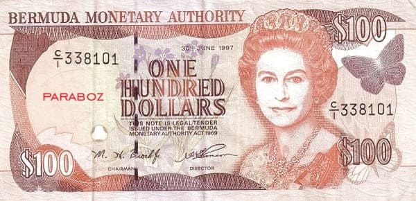 Bermuda 100 BMD ön yüz