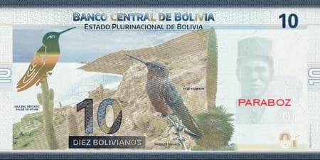 Bolivya 10 BOB arka yüz