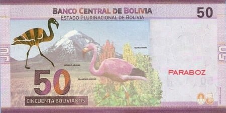 Bolivya 50 BOB arka yüz