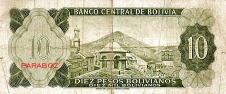 Bolivya 10 BOB arka yüz