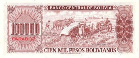 Bolivya 100.000 BOB arka yüz