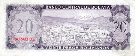 Bolivya 20 BOB arka yüz