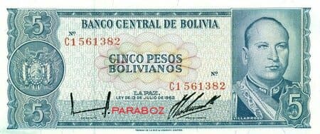 Bolivya 5 BOB ön yüz