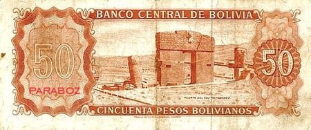 Bolivya 50 BOB arka yüz