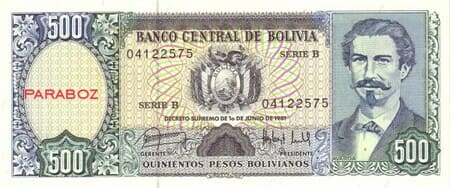 Bolivya 500 BOB ön yüz