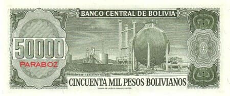 Bolivya 50.000 BOB arka yüz