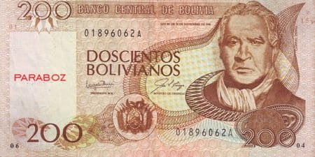 Bolivya 200 BOB ön yüz