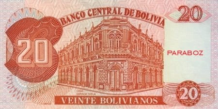Bolivya 20 BOB arka yüz