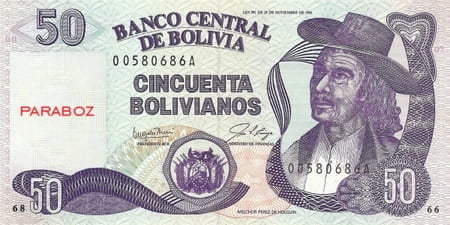 Bolivya 50 BOB ön yüz