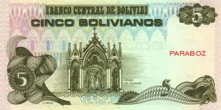 Bolivya 5 BOB arka yüz