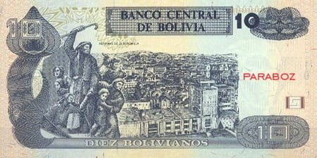 Bolivya 10 BOB arka yüz