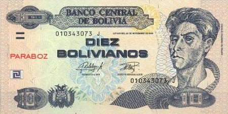 Bolivya 10 BOB ön yüz