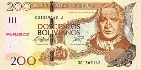 Bolivya 200 BOB ön yüz