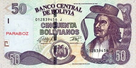 Bolivya 50 BOB ön yüz