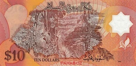 Brunei 10 BND arka yüz