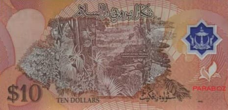 Brunei 10 BND arka yüz