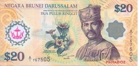 Brunei 20 BND ön yüz