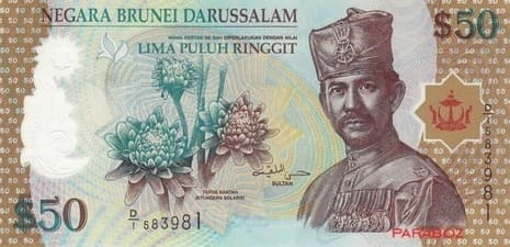 Brunei 50 BND ön yüz