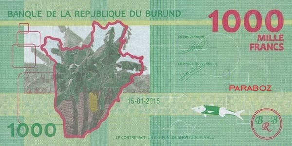 Burundi 1.000 BIF arka yüz