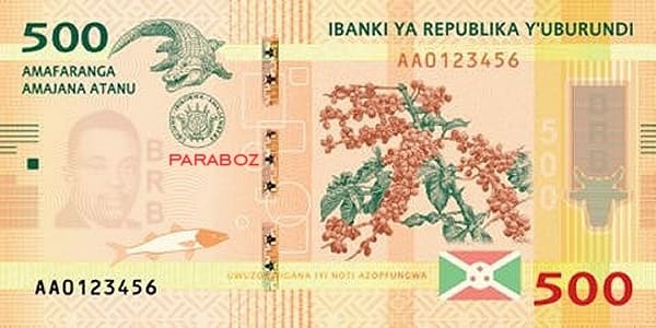 Burundi 500 BIF ön yüz